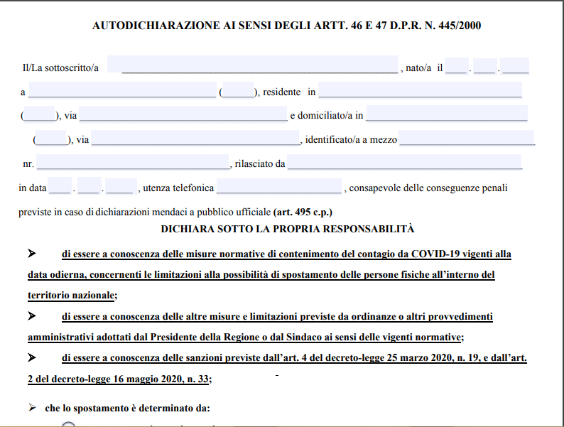 autocertificazione